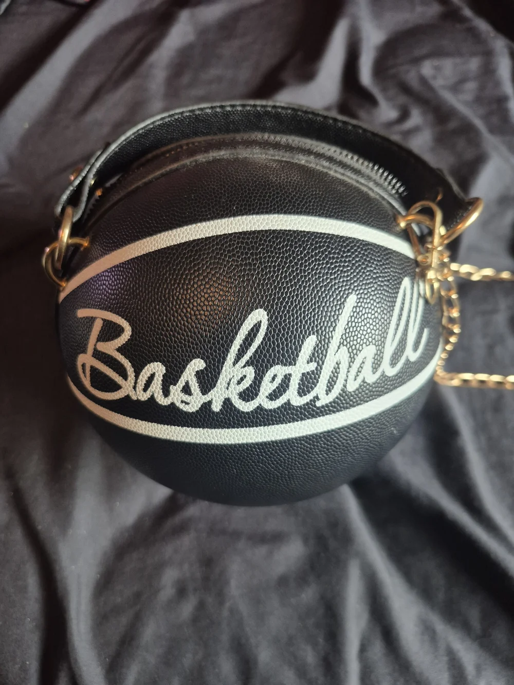 Black Mini-Basketball Crossbody Bag